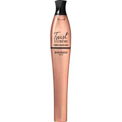 Bourjois Twist Extreme Mascara, volumegevende mascara, rekbaar en krullend, formule met vezels, langdurig, 24 zwart Bourjois Twist Extreme Mascara, volumegevende mascara, rekbaar en krullend, formule met vezels, langdurig, 24 zwart