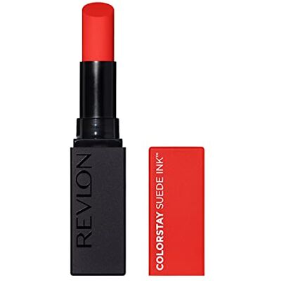 REVLON , ColorStay Suede Ink, lippenstift, matte afwerking, levendige kleur, verzorgende en veganistische formule, verrijkt met vitamine E, nr. 007 Feed The Flame, 2,55 g REVLON , ColorStay Suede Ink, lippenstift, matte afwerking, levendige kleur, verzorgende en veganistische formule, verrijkt met vitamine E, nr. 007 Feed The Flame, 2,55 g