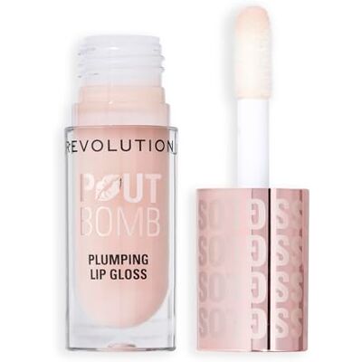 Revolution Beauty London Revolution Pout Bomb Plumping Lip Gloss, Sheer Milky Nude Revolution Beauty London Revolution Pout Bomb Plumping Lip Gloss, Sheer Milky Nude