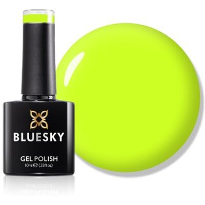 BLUESKY Gel Nail Polish 10ml, Lightning GRC23, Neon Yellow Gel Nail Polish for 21 Day Manicure, Requires Curing Under LED UV Nail Lamp BLUESKY Gel Nail Polish 10ml, Lightning GRC23, Neon Yellow Gel Nail Polish for 21 Day Manicure, Requires Curing Under LED UV Nail Lamp