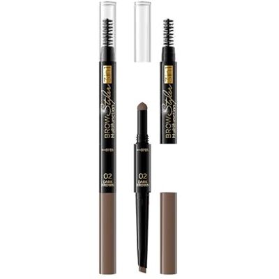 EVELINE COSMETICS Eveline 3-in-1 wenkbrauwborstel, multifunctioneel, donkerbruin EVELINE COSMETICS Eveline 3-in-1 wenkbrauwborstel, multifunctioneel, donkerbruin