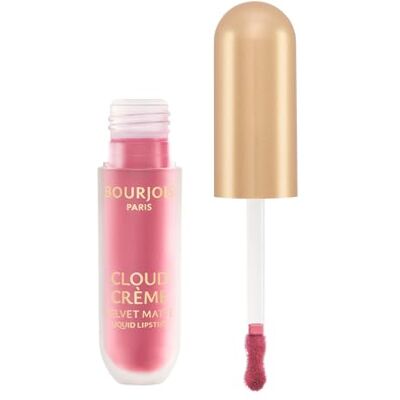 Bourjois Cloud Crème Velvet 01 Rose Bonbon, matte vloeibare lippenstift, opvallende of vervaagde matte liplook met wolkenzacht gevoel, 3 ml Bourjois Cloud Crème Velvet 01 Rose Bonbon, matte vloeibare lippenstift, opvallende of vervaagde matte liplook met wolkenzacht gevoel, 3 ml