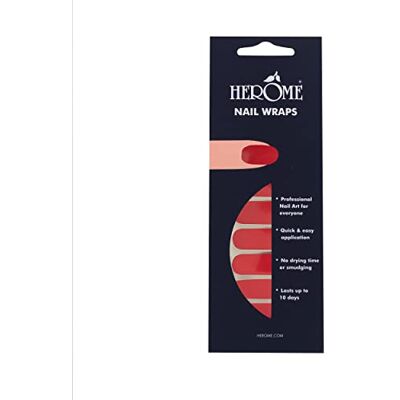Herome Nail Wraps Red nagelstickers, nagelkunst, zonder droogtijd, 2 x 10 stickers Herome Nail Wraps Red nagelstickers, nagelkunst, zonder droogtijd, 2 x 10 stickers