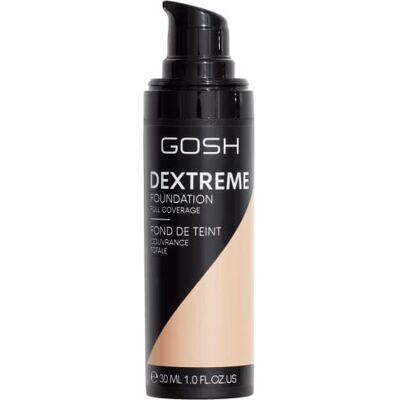 GOSH Dextreme Full Coverage Foundation, 30 ml, vloeibare hydraterende make-up voor een onberispelijke teint, veganistische make-up met hoge kracht voor puistjes en kringen rond de ogen, 002 ivoor GOSH Dextreme Full Coverage Foundation, 30 ml, vloeibare hydraterende make-up voor een onberispelijke teint, veganistische make-up met hoge kracht voor puistjes en kringen rond de ogen, 002 ivoor