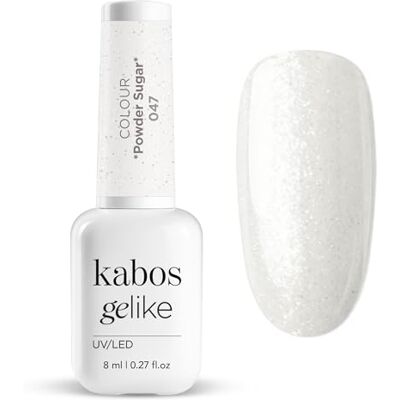 Kabos Gelike Hybride nagellak, beige, glitter, UV/LED, 047 Powder Sugar, 8 ml Kabos Gelike Hybride nagellak, beige, glitter, UV/LED, 047 Powder Sugar, 8 ml