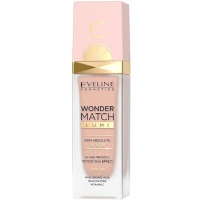 EVELINE COSMETICS Wonder Match Lumi Radiant Foundation met vitamine C en hyaluronzuur SPF 20, 4 tinten, veganistische formule EVELINE COSMETICS Wonder Match Lumi Radiant Foundation met vitamine C en hyaluronzuur SPF 20, 4 tinten, veganistische formule