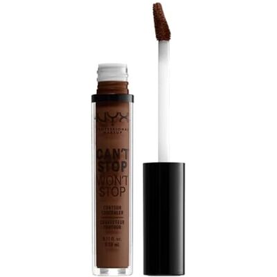 NYX PROFESSIONAL MAKEUP Can't Stop Won't Stop Contour Concealer, tegen donkere kringen, corrector, contouring, houdt 24 uur, waterbestendig, matte afwerking, vegan formule, tint: Deep Walnut (22.7) NYX PROFESSIONAL MAKEUP Can't Stop Won't Stop Contour Concealer, tegen donkere kringen, corrector, contouring, houdt 24 uur, waterbestendig, matte afwerking, vegan formule, tint: Deep Walnut (22.7)