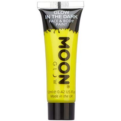 Moon Glow Glow in the dark gezichts- en lichaamsverf – geel 12 ml – fosforescerend – Charge to Glow Moon Glow Glow in the dark gezichts- en lichaamsverf – geel 12 ml – fosforescerend – Charge to Glow