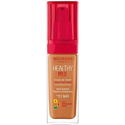 Bourjois healthy mix anti-vermoeidheid foundation, 60 donker amber, 30 ml Bourjois healthy mix anti-vermoeidheid foundation, 60 donker amber, 30 ml
