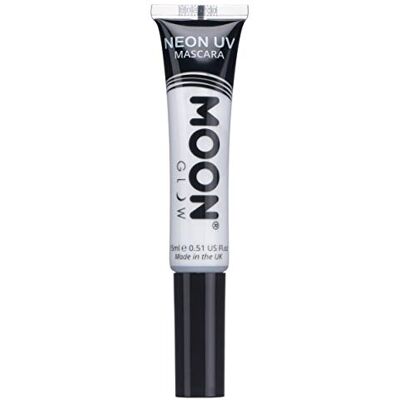 Moon Glow UV neon mascara, heldere neonkleur, gloeit onder UV-verlichting, neonmake-up, wit, 15 ml (1 stuk) Moon Glow UV neon mascara, heldere neonkleur, gloeit onder UV-verlichting, neonmake-up, wit, 15 ml (1 stuk)