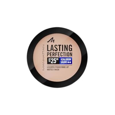 Manhattan Lasting Perfection Compact Makeup Make-uppoeder met hoge dekking voor natuurlijke matte afwerking, 004 ivoorroze, 7 g Manhattan Lasting Perfection Compact Makeup Make-uppoeder met hoge dekking voor natuurlijke matte afwerking, 004 ivoorroze, 7 g