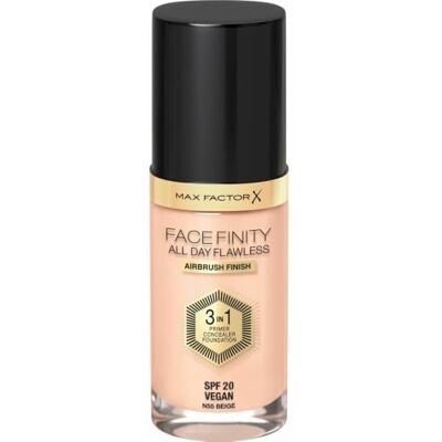 Max Factor Facefinity All Day Flawless 3-in-1 N55 Foundation, 30 ml, beige Max Factor Facefinity All Day Flawless 3-in-1 N55 Foundation, 30 ml, beige