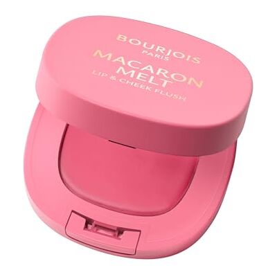Bourjois Macaron Melt Lip & Cheek Flush, 1 macarose, blush, veerkrachtige crèmetextuur die tot poeder transformeert, fluweelzachte, lichtgewicht formule, rijke kleur, vervagende afwerking, 8 g Bourjois Macaron Melt Lip & Cheek Flush, 1 macarose, blush, veerkrachtige crèmetextuur die tot poeder transformeert, fluweelzachte, lichtgewicht formule, rijke kleur, vervagende afwerking, 8 g
