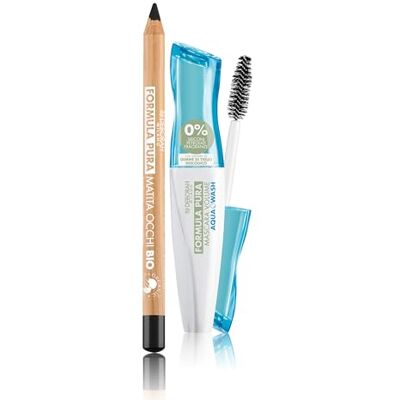 DEBORAH Milano Biologische oogmake-up set, pure formule, zwart nr. 1 en mascara formule pure Aqua Wash, snel scheuren, zwart, 12 ml DEBORAH Milano Biologische oogmake-up set, pure formule, zwart nr. 1 en mascara formule pure Aqua Wash, snel scheuren, zwart, 12 ml