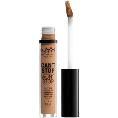 NYX PROFESSIONAL MAKEUP Can't Stop Won't Stop Contour Concealer, tegen donkere kringen, corrector, contouring, houdt 24 uur, waterbestendig, matte afwerking, vegan formule, tint: Golden Honey (14) NYX PROFESSIONAL MAKEUP Can't Stop Won't Stop Contour Concealer, tegen donkere kringen, corrector, contouring, houdt 24 uur, waterbestendig, matte afwerking, vegan formule, tint: Golden Honey (14)