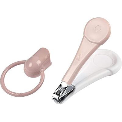 Béaba , nagelknipper voor baby's/kinderen, nagelverzorging, brede en ergonomische handgreep, oud roze Béaba , nagelknipper voor baby's/kinderen, nagelverzorging, brede en ergonomische handgreep, oud roze