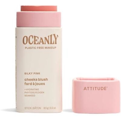 ATTITUDE Oceanly Plastic-Free Lightweight Blush Stick, Titanium Dioxide-vrij, EWG Geverifieerd, Vegan Makeup, Silky Pink, 8,5 g ATTITUDE Oceanly Plastic-Free Lightweight Blush Stick, Titanium Dioxide-vrij, EWG Geverifieerd, Vegan Makeup, Silky Pink, 8,5 g