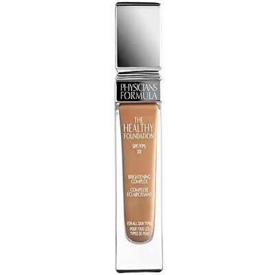 Physicians Formula The Healthy Foun dation Spf 20, vloeibare foundation, licht en langdurig, satijnen afwerking, verrijkt met hyaluronzuur en vitaminen voor een gezonde dekking, kleur Mn4 Physicians Formula The Healthy Foun dation Spf 20, vloeibare foundation, licht en langdurig, satijnen afwerking, verrijkt met hyaluronzuur en vitaminen voor een gezonde dekking, kleur Mn4