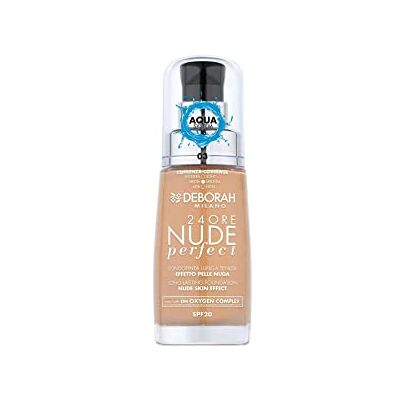 DEBORAH Perfect N.03 Nude Foundation, hydraterend en licht, langdurig, naakt effect, vloeibare textuur op gemiddelde dekking, voor een gelijkmatige, stralende en fluweelachtige teint DEBORAH Perfect N.03 Nude Foundation, hydraterend en licht, langdurig, naakt effect, vloeibare textuur op gemiddelde dekking, voor een gelijkmatige, stralende en fluweelachtige teint
