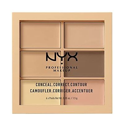 NYX PROFESSIONAL MAKEUP 3C-palet voor correctie, concealer en contouren, crèmige textuur, kleur: Licht NYX PROFESSIONAL MAKEUP 3C-palet voor correctie, concealer en contouren, crèmige textuur, kleur: Licht