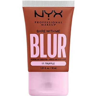 NYX PROFESSIONAL MAKEUP Bare With Me Blur Foundation, medium dekking, natuurlijke matte afwerking, niacinamide, matcha en glycerine, hydratatie tot 12 uur, kleur: truffel (17) NYX PROFESSIONAL MAKEUP Bare With Me Blur Foundation, medium dekking, natuurlijke matte afwerking, niacinamide, matcha en glycerine, hydratatie tot 12 uur, kleur: truffel (17)