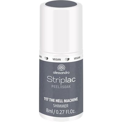 alessandro Striplac Peel or Soak Vegan The Bright Makchine uv-nagellak blauw en grijs glinsterend voor perfecte nagels in 15 minuten, 8 ml alessandro Striplac Peel or Soak Vegan The Bright Makchine uv-nagellak blauw en grijs glinsterend voor perfecte nagels in 15 minuten, 8 ml