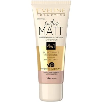 EVELINE COSMETICS Satijn Matt en Ondoorzichtige Gezichtsprinkler, 30 ml, nr. 104 Beige EVELINE COSMETICS Satijn Matt en Ondoorzichtige Gezichtsprinkler, 30 ml, nr. 104 Beige