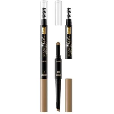 EVELINE COSMETICS Brow Styler 3-in-1 multifunctionele wenkbrauwstift met dubbele punt spoelborstel fijne punt voor een natuurlijke afwerking poeder voor het vullen van de wenkbrauwen EVELINE COSMETICS Brow Styler 3-in-1 multifunctionele wenkbrauwstift met dubbele punt spoelborstel fijne punt voor een natuurlijke afwerking poeder voor het vullen van de wenkbrauwen
