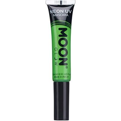Moon Glow UV neon mascara, heldere neonkleur, gloeit onder UV-verlichting, neonmake-up, donkergroen, 15 ml (verpakking van 1) Moon Glow UV neon mascara, heldere neonkleur, gloeit onder UV-verlichting, neonmake-up, donkergroen, 15 ml (verpakking van 1)