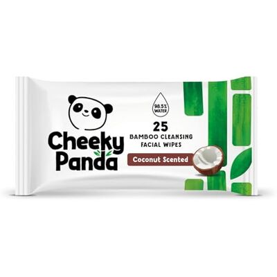 Panda Bamboe gezichtsreinigingsdoekjes, kokosnootgeur, 25 x reinigingsdoekjes, gezichts- en oogmake-up remover Panda Bamboe gezichtsreinigingsdoekjes, kokosnootgeur, 25 x reinigingsdoekjes, gezichts- en oogmake-up remover