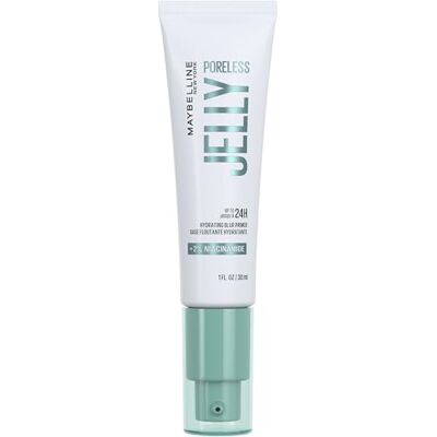 Maybelline New York Poreless Jelly Primer, hydrateert tot 24 uur, formule met 2% niacinamide, 30 ml Maybelline New York Poreless Jelly Primer, hydrateert tot 24 uur, formule met 2% niacinamide, 30 ml