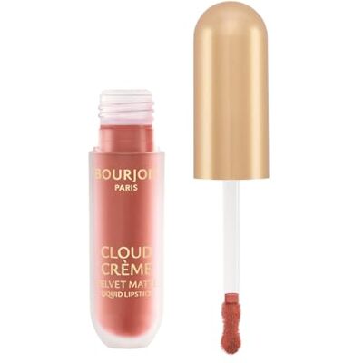Bourjois Cloud Crème Velvet 06 Passion Peach Matte vloeibare lippenstift, opvallende of vervaagde matte liplook met wolkenzacht gevoel, 3 ml Bourjois Cloud Crème Velvet 06 Passion Peach Matte vloeibare lippenstift, opvallende of vervaagde matte liplook met wolkenzacht gevoel, 3 ml