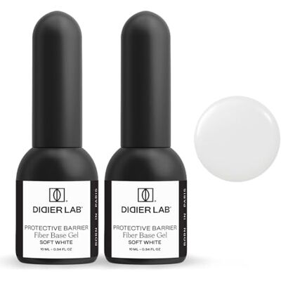 DIDIER LAB Set van 2 glasvezelnagellakken Zacht wit Sterke basislaag voor nagels met vitaminen en mineralen Zelfnivellerende soak-off-gel voor uv-nagellak Voor uv-lamp DIDIER LAB Set van 2 glasvezelnagellakken Zacht wit Sterke basislaag voor nagels met vitaminen en mineralen Zelfnivellerende soak-off-gel voor uv-nagellak Voor uv-lamp