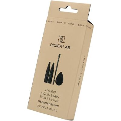 DIDIER LAB Hybrid Eyebrow and Eyelash Tint Kit Medium Brown Huidkleuringseffect tot 10 dagen en haarkleur tot 6 weken Verkrijgbaar in 4 tinten DIDIER LAB Hybrid Eyebrow and Eyelash Tint Kit Medium Brown Huidkleuringseffect tot 10 dagen en haarkleur tot 6 weken Verkrijgbaar in 4 tinten