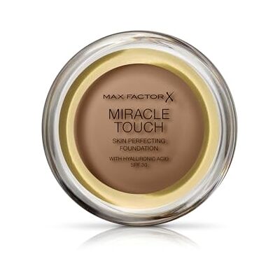 Max Factor Miracle Touch Foundation, nieuwe en verbeterde formule, SPF 30 en hyaluronzuur, 97 geroosterde amandelen Max Factor Miracle Touch Foundation, nieuwe en verbeterde formule, SPF 30 en hyaluronzuur, 97 geroosterde amandelen