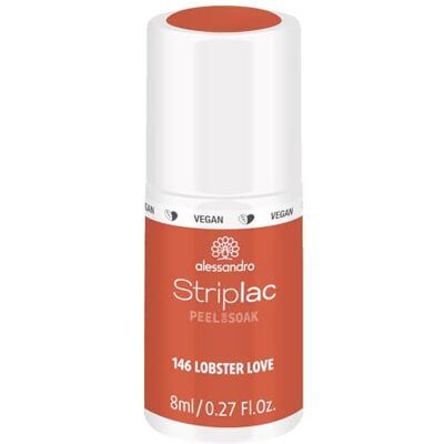 alessandro Striplac Peel or Soak Vegan Lobster Love, oranje nagellak voor perfecte nagels in 15 minuten, 8 ml alessandro Striplac Peel or Soak Vegan Lobster Love, oranje nagellak voor perfecte nagels in 15 minuten, 8 ml