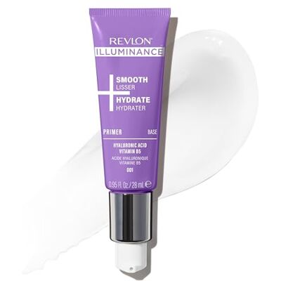REVLON Illuminance Smooth + Hydrate Primer – hydraterende make-upbasis met hyaluronzuur, gladmakende make-up primer, primer verrijkt met vitamine B5, N001, 28 ml REVLON Illuminance Smooth + Hydrate Primer – hydraterende make-upbasis met hyaluronzuur, gladmakende make-up primer, primer verrijkt met vitamine B5, N001, 28 ml