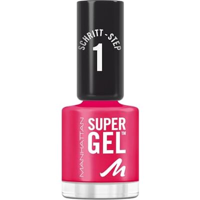 Manhattan Super gelnagellak, manicureeffect, zonder uv-licht, nagellak, roze met houdbaarheid tot 14 dagen, kleur Sun Fun Daze 325, 1 x 12 ml Manhattan Super gelnagellak, manicureeffect, zonder uv-licht, nagellak, roze met houdbaarheid tot 14 dagen, kleur Sun Fun Daze 325, 1 x 12 ml