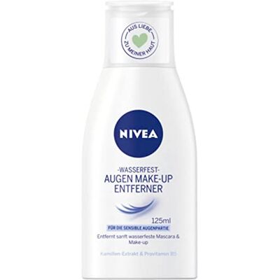 Beiersdorf NIVEA waterbestendige oogmake-up verwijderaar (125 ml), milde make-up verwijderaar met kamille-extract en provitamine B5, verwijdert zelfs mascara en waterbestendige make-up Beiersdorf NIVEA waterbestendige oogmake-up verwijderaar (125 ml), milde make-up verwijderaar met kamille-extract en provitamine B5, verwijdert zelfs mascara en waterbestendige make-up