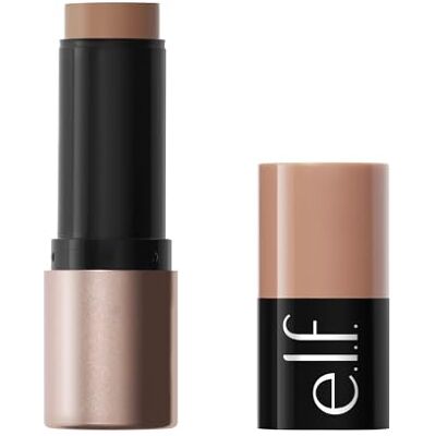e.l.f. Soft Glam Cream Bronzer Stick, crème bronzer voor het vormen van het gezicht en tonen van een gebruinde teint met satijnen afwerking, stick met draaiwiel licht/medium e.l.f. Soft Glam Cream Bronzer Stick, crème bronzer voor het vormen van het gezicht en tonen van een gebruinde teint met satijnen afwerking, stick met draaiwiel licht/medium