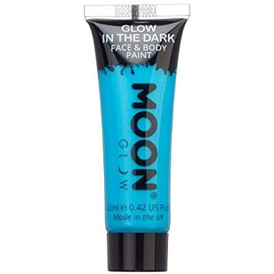 Moon Glow Lichtgevende gezichts- en lichaamsverf. 12 ml Blauw. Oplaadt met licht om het in het donker weer te geven. Moon Glow Lichtgevende gezichts- en lichaamsverf. 12 ml Blauw. Oplaadt met licht om het in het donker weer te geven.