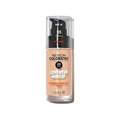 REVLON ColorStay Langdurige foundation 24 uur – make-up voor gemengde tot vette huid – voedende en beschermende formule op basis van vitamine E – SPF 15-30 ml – N135 Vanilla REVLON ColorStay Langdurige foundation 24 uur – make-up voor gemengde tot vette huid – voedende en beschermende formule op basis van vitamine E – SPF 15-30 ml – N135 Vanilla