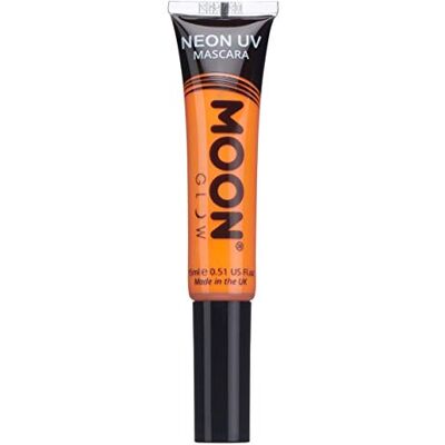 Moon Glow NeonUV-mascara, 15 ml, oranje, die een ongelooflijk neoneffect produceren onder uv- of blacklight Moon Glow NeonUV-mascara, 15 ml, oranje, die een ongelooflijk neoneffect produceren onder uv- of blacklight