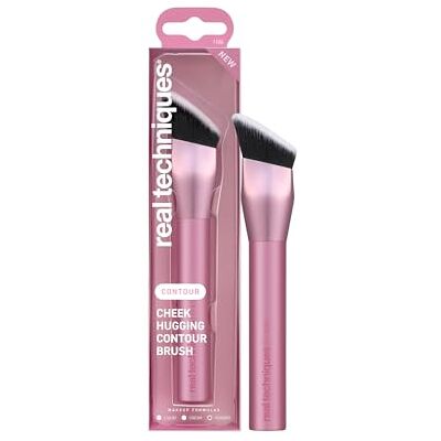 REAL TECHNIQUES Cheek Hugging Contour Brush, Angled Makeup Brush voor Cream Zacht en naadloos, gezichtscontourkwast, vloeibare bruiningsborstel, UltraPlush-borstelharen REAL TECHNIQUES Cheek Hugging Contour Brush, Angled Makeup Brush voor Cream Zacht en naadloos, gezichtscontourkwast, vloeibare bruiningsborstel, UltraPlush-borstelharen