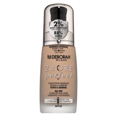 DEBORAH Milano Vloeibare foundation, 24 uur, hydraterend, SPF 20, N.2.1, vanille, met hyaluronzuur, langdurig, regenererend en herstructurerend, 30 ml DEBORAH Milano Vloeibare foundation, 24 uur, hydraterend, SPF 20, N.2.1, vanille, met hyaluronzuur, langdurig, regenererend en herstructurerend, 30 ml