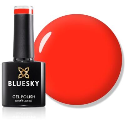 BLUESKY Gelnagellak, 10 ml, Crimson Charge GRC27, neon rode gelnagellak voor 21 dagen manicure, vereist uitharding onder led-uv-nagellamp BLUESKY Gelnagellak, 10 ml, Crimson Charge GRC27, neon rode gelnagellak voor 21 dagen manicure, vereist uitharding onder led-uv-nagellamp