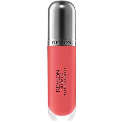 REVLON Ultra HD Mat Lipcolor, fluweelzachte lichtgewicht matte vloeibare lippenstift, Rood/Koraaltinten, Flirtation (008), 6 ml REVLON Ultra HD Mat Lipcolor, fluweelzachte lichtgewicht matte vloeibare lippenstift, Rood/Koraaltinten, Flirtation (008), 6 ml