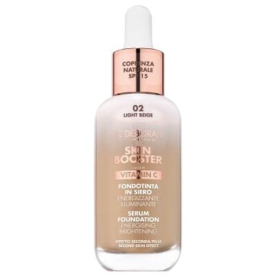 DEBORAH Milano Skin Booster Serum dekkende foundation SPF 15, N.2 Light Beige, stimulerend en verlichtend, met vitamine C, natuurlijk effect, egaliseert de teint, 30 ml DEBORAH Milano Skin Booster Serum dekkende foundation SPF 15, N.2 Light Beige, stimulerend en verlichtend, met vitamine C, natuurlijk effect, egaliseert de teint, 30 ml