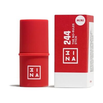 3ina MAKEUP The No-Rules Stick 244 (mini) – rode crème blush met zoete amandelolie – blush voor wangogen – blush met lichtgevende finish, reismaat, veganistisch – zonder dierenleed 3ina MAKEUP The No-Rules Stick 244 (mini) – rode crème blush met zoete amandelolie – blush voor wangogen – blush met lichtgevende finish, reismaat, veganistisch – zonder dierenleed