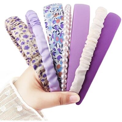 DRESHOW Modieuze hoofdbanden voor vrouwen, verschillende modellen, antislip, haarband met bloemen, gevoerde haarband, vintage haaraccessoires voor vrouwen en meisjes Eén maat DRESHOW Modieuze hoofdbanden voor vrouwen, verschillende modellen, antislip, haarband met bloemen, gevoerde haarband, vintage haaraccessoires voor vrouwen en meisjes Eén maat